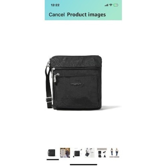 Baggallini Pocket Crossbody With RFID Wristlet, Black Cheetah - NEW - Picture 1 of 6
